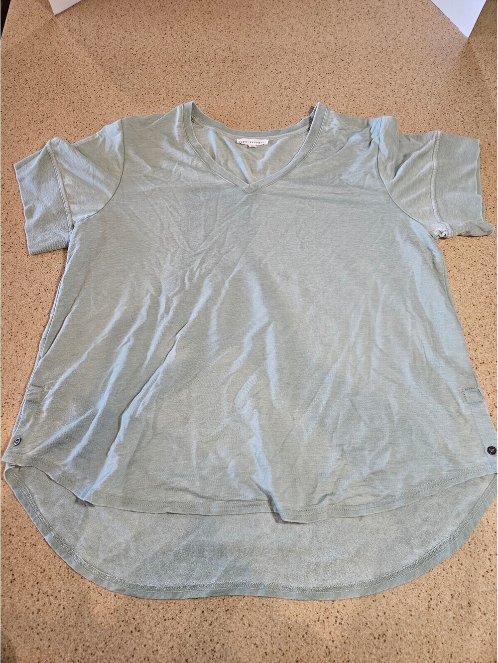 Jane and Delancey Light Blue Short Sleeve V Neck Top Size 2X